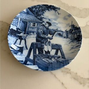 Delft Blue and White Hand Decorated Plate